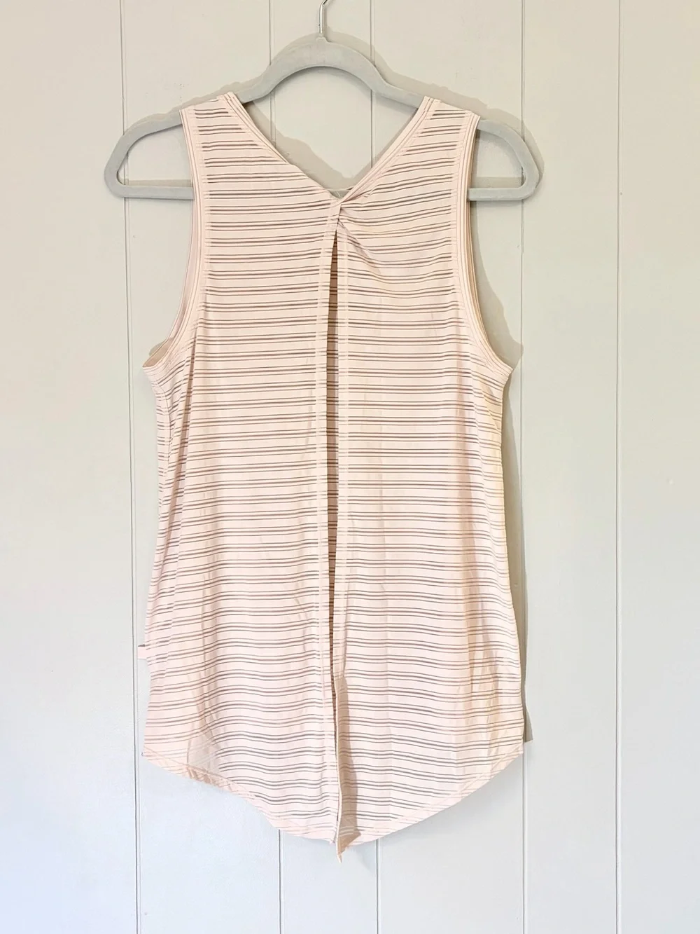 Lululemon Meet Halfway Tank Top Striped Sleeveless Light Pink Peach